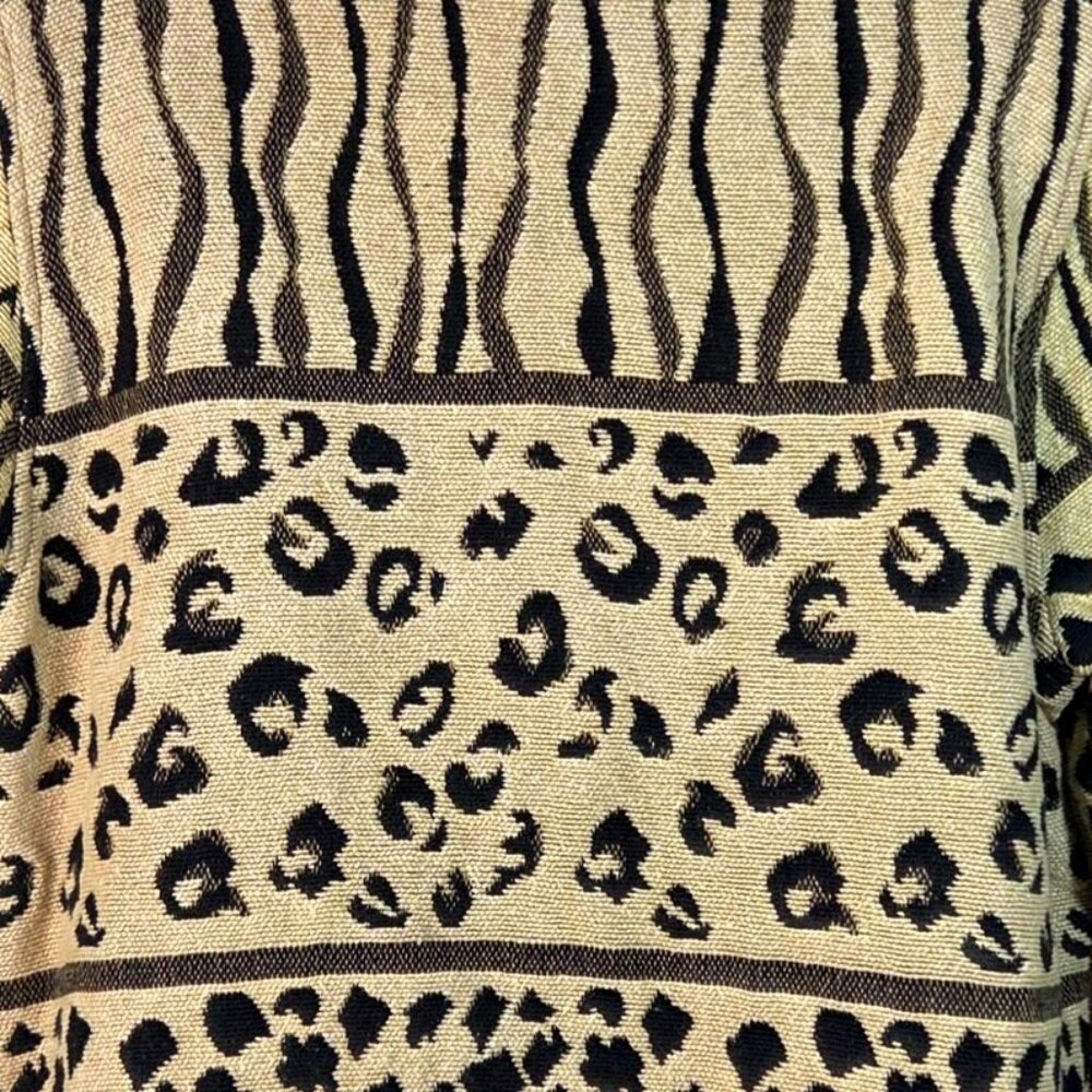 Vintage Jane Ashley Casual Lifestyle Animal Print Tapestry Woven Jacket M Cotton - Picture 5 of 6